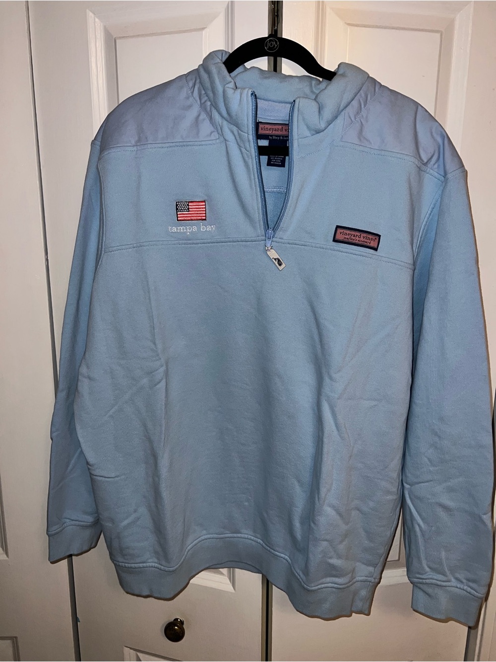 Vineyard Vines Men’s Light Blue Quarter-Zip Sweater - Tampa Bay